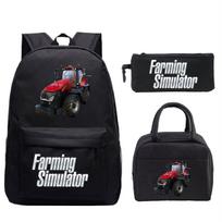 Farming Simulator Spausdintas Vaikams Personalizuotas Kuprinė Pradinės Ir Vidurinės Mokyklos Maisto Krepšys Pieštukinė No specifications juoda