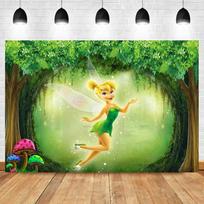 Pasakų princesės tema Gimtadienio vakarėlio fotografijos fonas Žalias varpelis Vaikų gimtadienio dekoracija Fotografijos fonas Vinyl 75X50cm