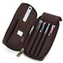 VELAJA Leather Pen Pencil Crazy Horse Holds 4 Mechanical Pencil Student ID for Adults and Students Case, Case, Leather, Pens, Handmade, Craftsmanship, black