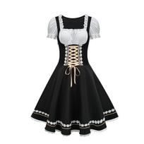 Bavariškas Oktoberfest kostiumas moterims Bavariška Dirndl suknelė moterims Helovino Dirndl suknelė Alaus padavėjos apranga M juoda