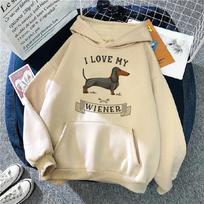 Moterų takso Hoodie Juokingas Anime Korėjietiško Stiliaus 2026 Hoodie Moteriškas Gotikinis Džemperis Mielas Šuniuko Rašto Spaudinys Grafinis Y2K Viršutinė Dalis M beige