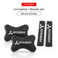 Automobilio galvos atramos kaklo apsaugos pagalvėlė, zomšas, odinės saugos diržo petukų apsaugos, skirtos Mitsubishi Outlander I200 Pajero Eclipse ASX Lancer AJ3