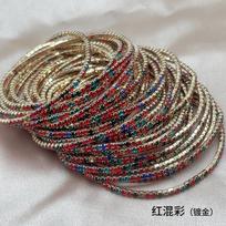 1Pcs Gold 2mm Single Row Cubic Zirconia Tennis Bracelet Elastic Bangle for Women Multi Layered Streetwear Jewelry gray