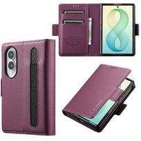 LC.IMEEKE For Samsung Galaxy Z Fold8 Wide Case , Flip Premium PU Leather Wallet Card Cover Stand Protector Skin With Pen Slot (No Stylus) For Samsung Z Fold8 Wide violetinė