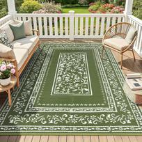 Boho Gėlių Lauko Kilimas Botaninio Vijoklio Rašto Terasos Svetainės Kilimas Vintažinio Botaninio Dizaino Vidaus Lauko Dekoro Kilimas 80X120CM