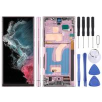 Skirta Samsung Galaxy S22 Ultra SM-S908B 6,72 colio TFT LCD ekranui, su lietimui jautriu sluoksniu, pilnas surinkimas su rėmeliu, nepalaiko pirštų atspaudų atpažinimo violetinė