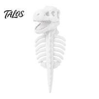Šviečiantis tamsoje dinozauro kostiumas 3D skeletas augintinio kostiumui, pliušiniai Helovino cosplay minkšti pižama katėms šunims, šviečiantys Dino kostiumai S balta