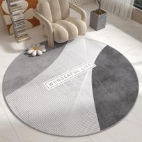 Kristalinio aksomo kompiuterio kėdės kilimėlis - Neslystantis apvalus kilimas studijų kambariui ir miegamojo grindų apsaugai 50cm Diameter gray
