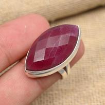 Faceted Ruby Gemstone 925 Solid sterling Silver Handmade Jewelry Ring For Anniversary Gift 12 brown