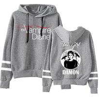 Vampyrų dienoraščiai Hoodies Moterims Vyrams Madingas Dryžuotas Su Gobtuvu Megztinis Laisvalaikio Lauko Ilgomis Rankovėmis Hoodie S black