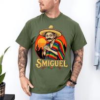 Juokingas Smiguel Meksikietiškas Sombrero Humoras Derinys su Senovės Meksikos Kultūra Marškinėliai M black