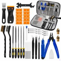 3D spausdintuvo įrankių rinkinys modelių pašalinimui, atramų valymui, poliravimui ir antgalio priežiūrai 46 dalys 46-piece Kit with Upgraded Cloth Bag gray
