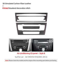 Made of Alcantara Sticker For BMW E90 E92 E93 Series 3 Center Console CD Panel Trim Frame Performance Car Interior Accessories Carbon Leather B gray