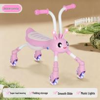 Wangtai Foldable Baby Walker for Ages 1-3, Silent Wheels, Anti-Rollover Design vyšnių žiedų rožinė spalva