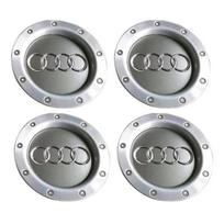 4 vnt. Automobilio ratų centriniai dangteliai 8E0601165 4E0601165A Ženklelis Ratlankio dangtelis Audi A3 A4 A5 A6 S6 S8 TT A8 Quattro Emblemos Priedai gray