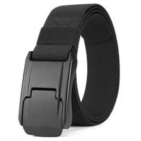 Naujas tamprus diržas vyrams ir moterims, kieto lydinio greitai atsegama sagtimi, tvirta tikrojo nailono unisex elastinio diržo kombinezono darbinis diržas 125cm juoda