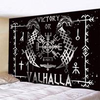 Ximant Vikingo kraujo erelio gobelenas paslaptingas vikingas meditacija psichodelinis Runos menas kabantis gobelenas namų dekoravimas jogos kilimėlis 150x130cm gray