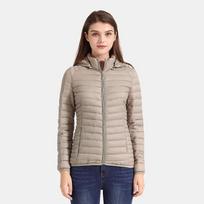 „Winter Parka“ itin lengva paminkštinta moteriška striukė su gobtuvu. S beige