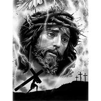 Pasidaryk pats deimantinė tapyba Jėzus kryželiu rinkinys mozaikos menas deimantinė tapyba pilnas apskritimas/kvadratas deimantas namų dekoracija Round 40x50cm