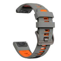 QuickFit 26mm 22mm sportinio silikoninio laikrodžio apyrankė, skirta Garmin Fenix ​​8 E 47mm 51mm 7X 7 Pro 6 6X / Epix Gen 2 / Enduro 3 dirželio apyrankė For Garmin 22mm pilka/oranžinė