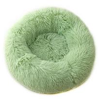 Apvalus pliušinis šuns gultas miegmaišis būda katė šuniukas sofa namelis augintiniams šiltos lovos pagalvė mažam šuniui XS 40cm šviesiai žalios spalvos