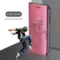 Prabangus išmanusis veidrodinis dėklas, skirtas „Xiaomi Mi 13T 12T 11T 10T 9T Pro Coque“, skirtas „Mi 14 13 12 11 Lite Ultra“ odiniam atverčiamam telefono dėklui 12 Pro-12S Pro rožinio aukso spalvos