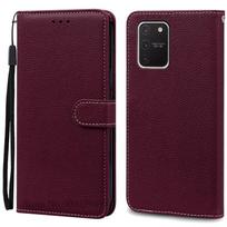 Skirta Samsung Galaxy S10 Lite dėklas G770F Silikoninis prabangus odinis atverčiamas dėklas Skirta Samsung S10 Lite dėklas Galaxy S10Lite piniginės dangtelis For Samsung S10 Lite vyno raudonos spalvos