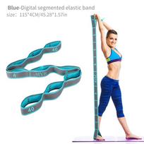 Elastingas jogos tempimo diržas su kilpomis, tempimo diržas baletui, kojoms, kūnui, tempimo juosta jogai, šokiui, pilatesui, gimnastikai mėlyna