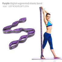 Elastingas jogos tempimo diržas su kilpomis, tempimo diržas baletui, kojoms, kūnui, tempimo juosta jogai, šokiui, pilatesui, gimnastikai violetinė
