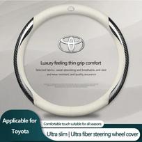 Automobilio zomšos anglies pluošto odos vairo užvalkalas neslystantis skirtas Toyota C-hr Prado Rav4 Yaris Hilux Prius Avensis Corolla Camry gray