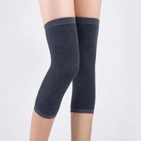 Unisex Wool Knee Sleeves Fleece-Lined Knee Warmers Elderly Cold Protection Seamless in Air-Conditioned Rooms M black