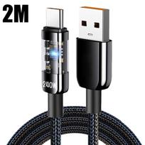240W Super Greito Įkrovimo Kabelis USB C Sąsaja Nailoninis Pinta Skaidrus Type C Didelės Spartos Įkroviklio Laidas Greito Įkrovimo Duomenų Laidas 2m gray