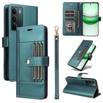 Atverčiama odinė piniginė dėklas, skirta Realme C75 C71 C73 C65 C63 C75X P1 P2 Pro 5G, flip dangtelis, telefono dėklai, verslo, išorinė kortelės vieta Realme C75 5G žalia