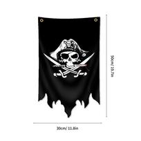 30X50CM Jolly Roger Pirate Black Blackjack Flag Polyester Printed Banner Tapestry Jack Rackham Skull Bone Flags Halloween Decor 30 x 50cm black