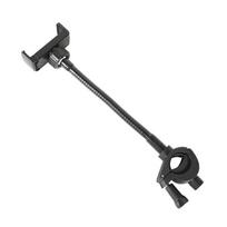 Secure Lock Phone Holder Phone Clip Mount Microphone Stand Phone Stand ABS and Metal Texture Perfect for Mobile Devices 1 gray