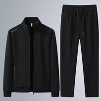 Vyriškas didelio dydžio medvilninis sportinis kostiumas: Kvėpuojantis megztinių ir sportinių kelnių rinkinys (L-8XL) 8XL black