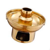 Chinese Pot Old Beijing Hotpot Non Sticking Camping Outdoor Convenient to Use Traditional 20cm beige