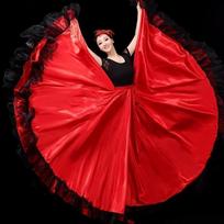 Moterų Ispaniško Paso Doble Flamenco Sijonas Lygus Didelio Sūpynės Nėriniai Dygsniavimas Karnavalo Šventės Salės Šokio Čigoniško Pilvo Šokio Kostiumai M