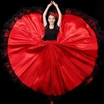 Moterų Ispaniško Paso Doble Flamenco Sijonas Lygus Didelio Sūpynės Nėriniai Dygsniavimas Karnavalo Šventės Salės Šokio Čigoniško Pilvo Šokio Kostiumai XS