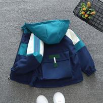 Children's Jackets, Big Pockets, Tooling, Hoodies, Casual Outerwear 160 tamsiai mėlyna spalva