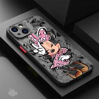 Mickey Minnie Mouse dėklas Apple iPhone 15 16 Pro XS Max 13 14 Plus XR SE 7 8 12 11 Pro plus Matinis for iPhone 12ProMax gray