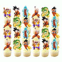 Dragon Ball Torto papuošimas Goku figūrėlė Gimtadienio vakarėlio reikmenys Keksiukų viršūnėlės Vakarėlio dovanėlės Kūdikio krikštynų žaislai Dovanos beige