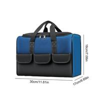 Tool Bags For Construction Large Capacity Wa Terproof Wear-Resistant Toolkit MultiPocket Electrician Storage Bag Tool Pouch blue