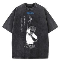 Gojo Satoru Jujutsu Kaisen Marškinėliai Vyrams Moterims T-shirt Vintage Skalbti Medvilniniai Marškinėliai Drabužiai Vasariniai Trumpomis Rankovėmis T-shirt Streetwear S black