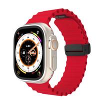 Ocean for Apple Watch Ultra 2 3 Dirželis 49mm 45mm 44mm 40mm 41mm Magnetinis Dirželis Silikoninis correa Apyrankė iWatch Series 9 8 SE 10 11 S10-46 42 44 45 49mm raudona