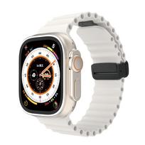 Ocean for Apple Watch Ultra 2 3 Dirželis 49mm 45mm 44mm 40mm 41mm Magnetinis Dirželis Silikoninis correa Apyrankė iWatch Series 9 8 SE 10 11 S10-46 42 44 45 49mm balta