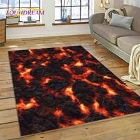 3D Volcano Lava Magma kiliminis kilimėlis miegamojo svetainei namų sofos dekoravimui, vaikų žaidimo didelio dekoro grindų kilimėlis neslidžia dovana 40x60cm( 15x23in )