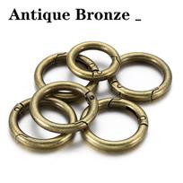 10vnt/5vnt Atidaromas metalinis spyruoklinis karabinas Apvalus karabinas Raktų pakabuko segtukas Sagtis Maišelio grandinės jungtis Papuošalų gamybai PASIDARYK pats 25mm-5pcs antikvarinės bronzos spalvos