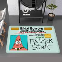 Vaikų animacija S-SpongeBob virtuvės kilimėlis Vaikų kambario miegamojo dekoracija Balkono neslystantis durų kilimėlis Svetainės Alfombra 50x80cm