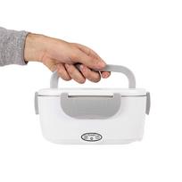 220V EU EU Plug Heater Electric Lunch Box Stainless Steel Heater Food Container Home School Meal Safety Heated Heated Set Bento Box | Breakfast Boxes beige